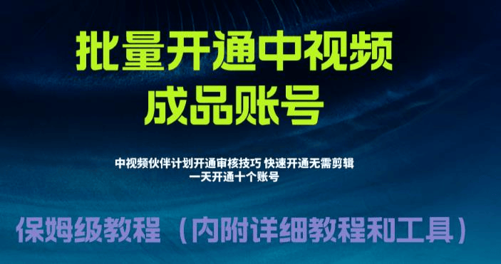 外面收费1980的暴力开通中视频计划教程